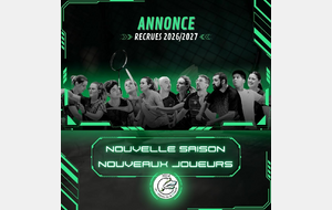 Recrues - Saison 2026/2027