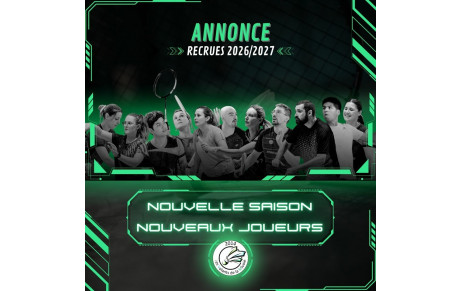 Recrues - Saison 2026/2027